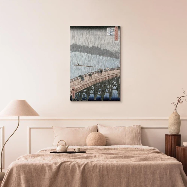 Obraz - Utagawa Hiroshige – Nagły deszcz nad mostem Shin-Ohashi i Atake