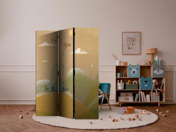 Parawan - Rozmarzona podróżniczka - żyrafa jadąca autem w piękny słoneczny dzień