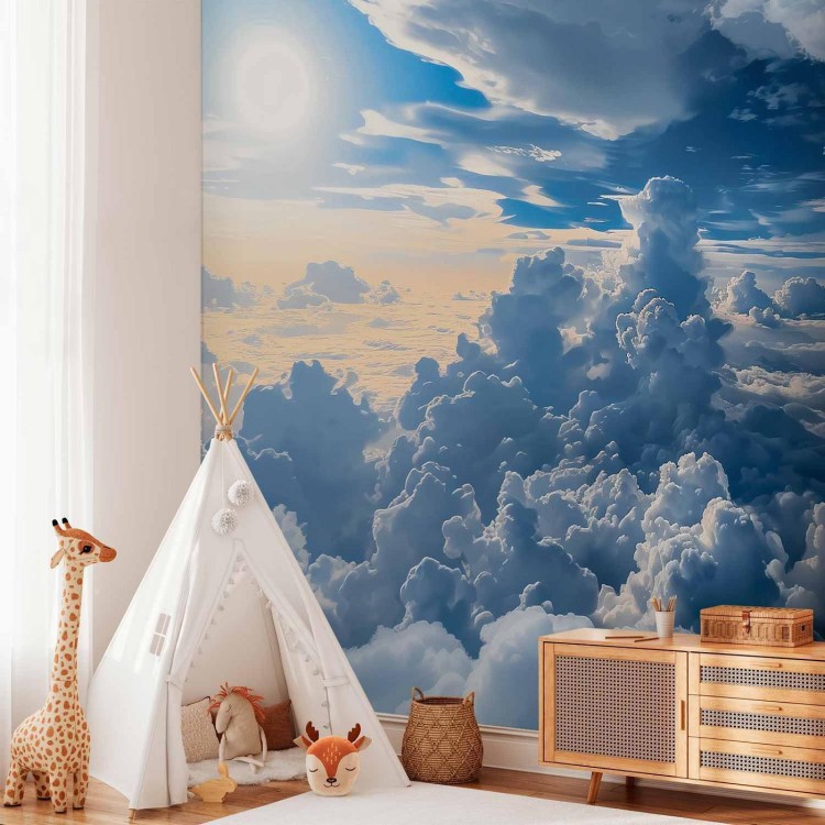 Fototapeta - Symfonia Światła: Słońce i chmury współgrające na przepięknym niebie