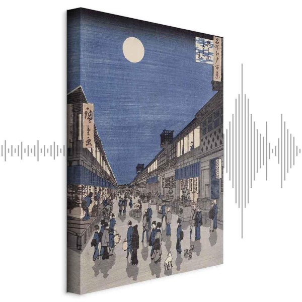 Obraz - Utagawa Hiroshige – Widok nocny na ulicę Saruwaka