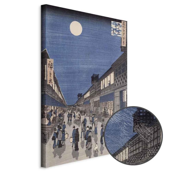 Obraz - Utagawa Hiroshige – Widok nocny na ulicę Saruwaka