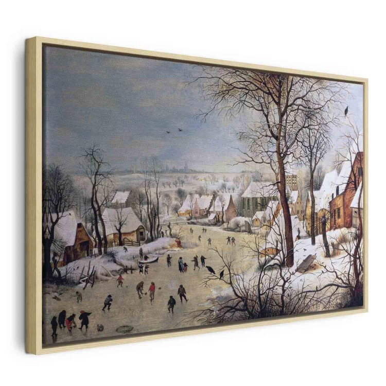 Obraz - Pieter Bruegel (starszy) – Zimowy pejzaż z łyżwiarzami i pułapką na ptaki