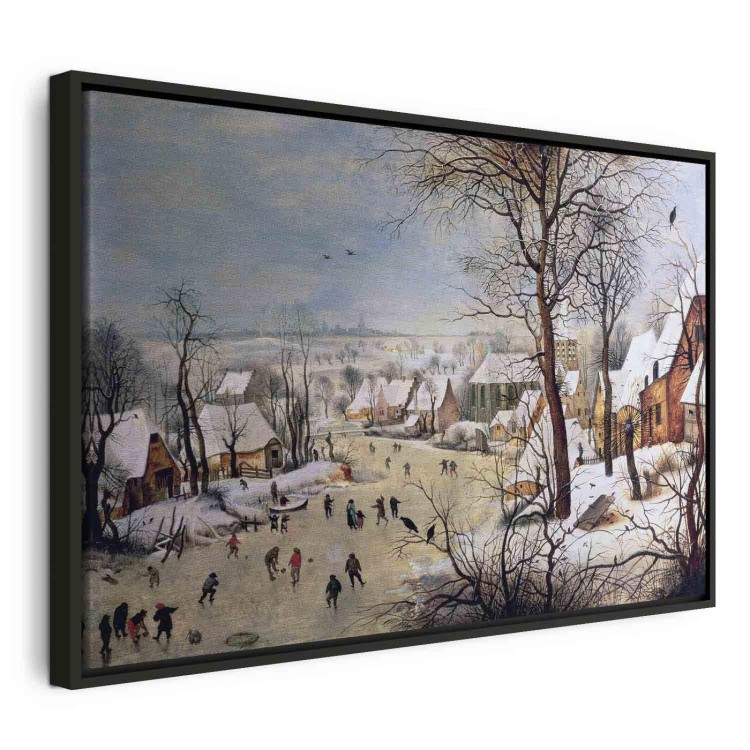 Obraz - Pieter Bruegel (starszy) – Zimowy pejzaż z łyżwiarzami i pułapką na ptaki