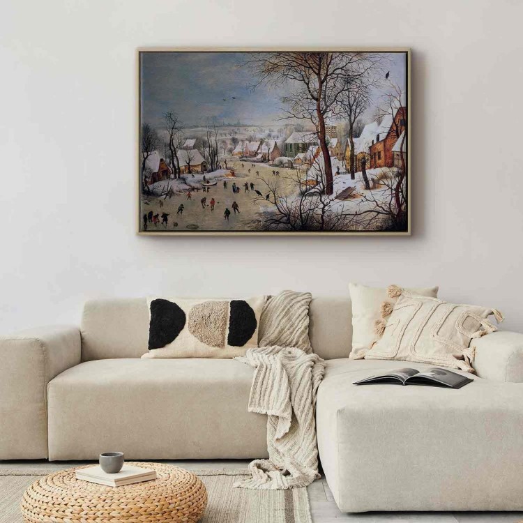 Obraz - Pieter Bruegel (starszy) – Zimowy pejzaż z łyżwiarzami i pułapką na ptaki