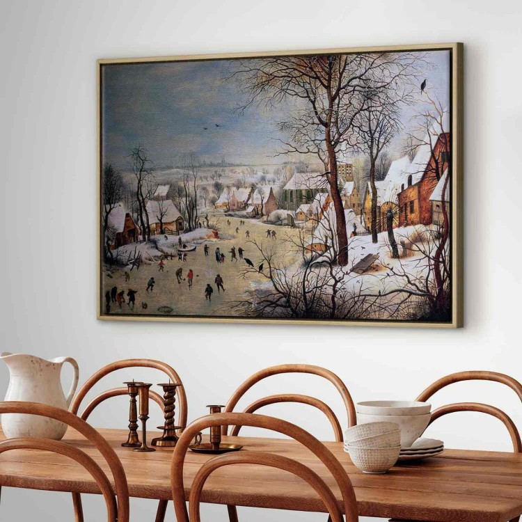 Obraz - Pieter Bruegel (starszy) – Zimowy pejzaż z łyżwiarzami i pułapką na ptaki
