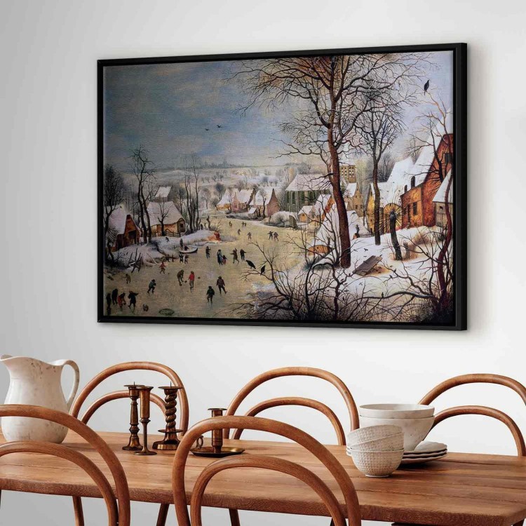 Obraz - Pieter Bruegel (starszy) – Zimowy pejzaż z łyżwiarzami i pułapką na ptaki