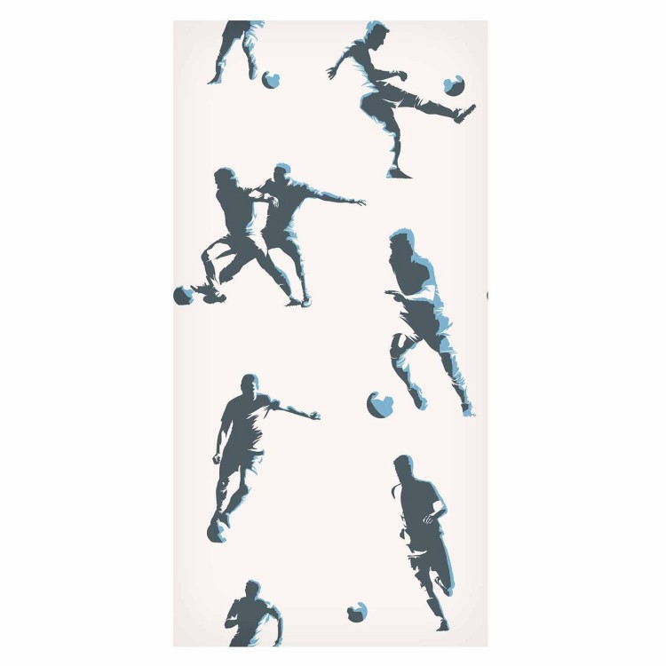 Tapeta - Futbolowe Postacie - Akcja i ruch w sylwetkach na jasnym tle