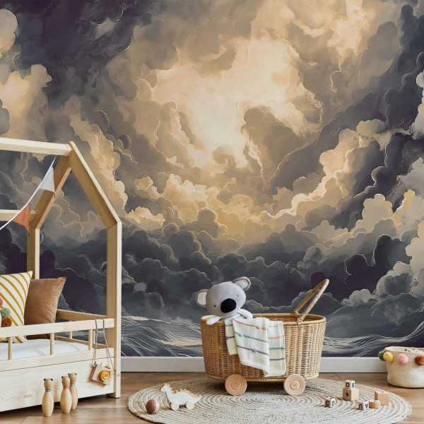 Fototapeta - Epicka gra światła: Słońce walczące o dominację nad chmurami