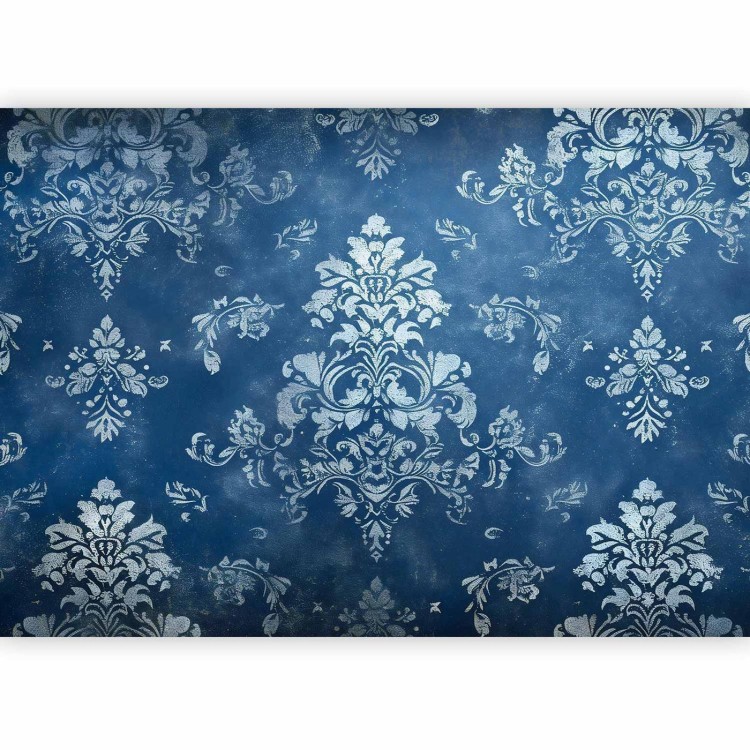 Fototapeta - Ornament retro dekoracyjny motyw w przetartych błękitach