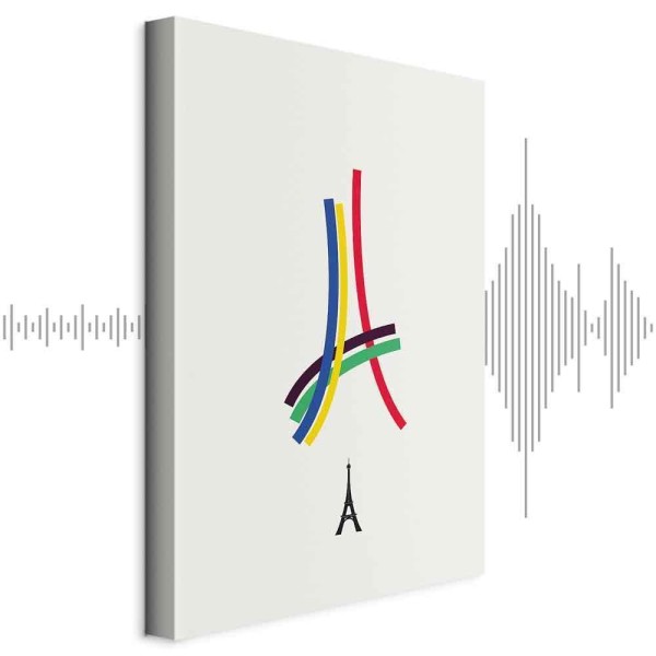 Obraz - Wieża Eiffla - grafika kolorowa - abstrakcja