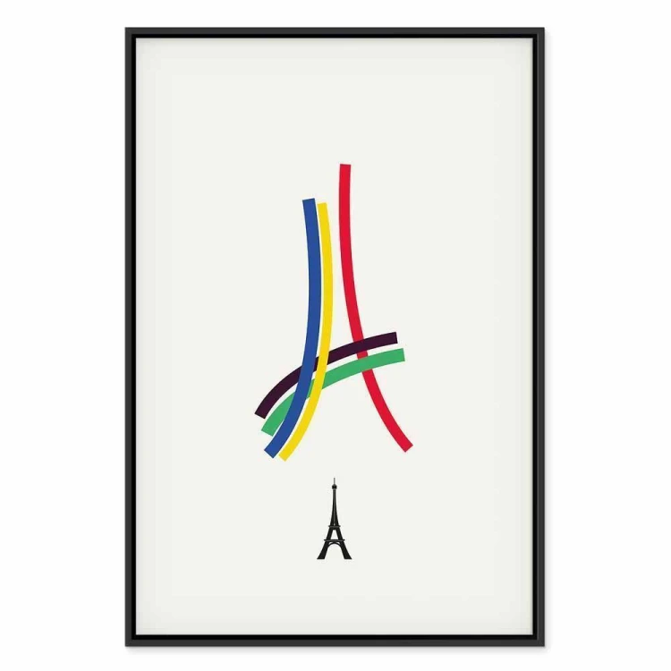 Obraz - Wieża Eiffla - grafika kolorowa - abstrakcja
