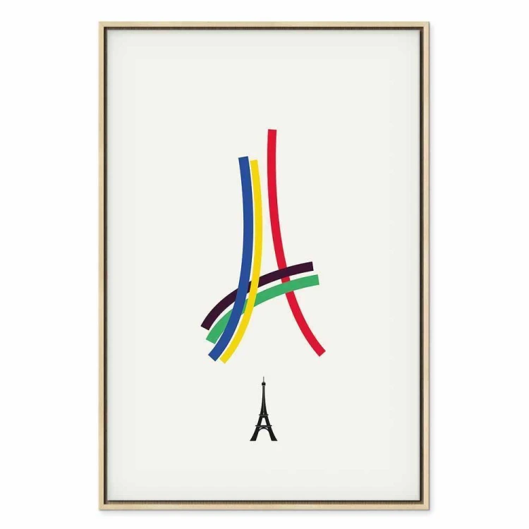 Obraz - Wieża Eiffla - grafika kolorowa - abstrakcja