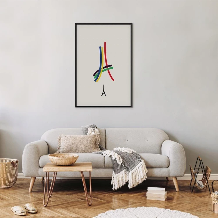 Obraz - Wieża Eiffla - grafika kolorowa - abstrakcja