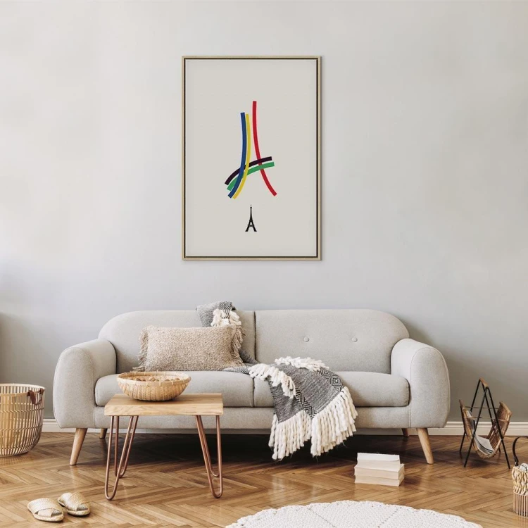 Obraz - Wieża Eiffla - grafika kolorowa - abstrakcja