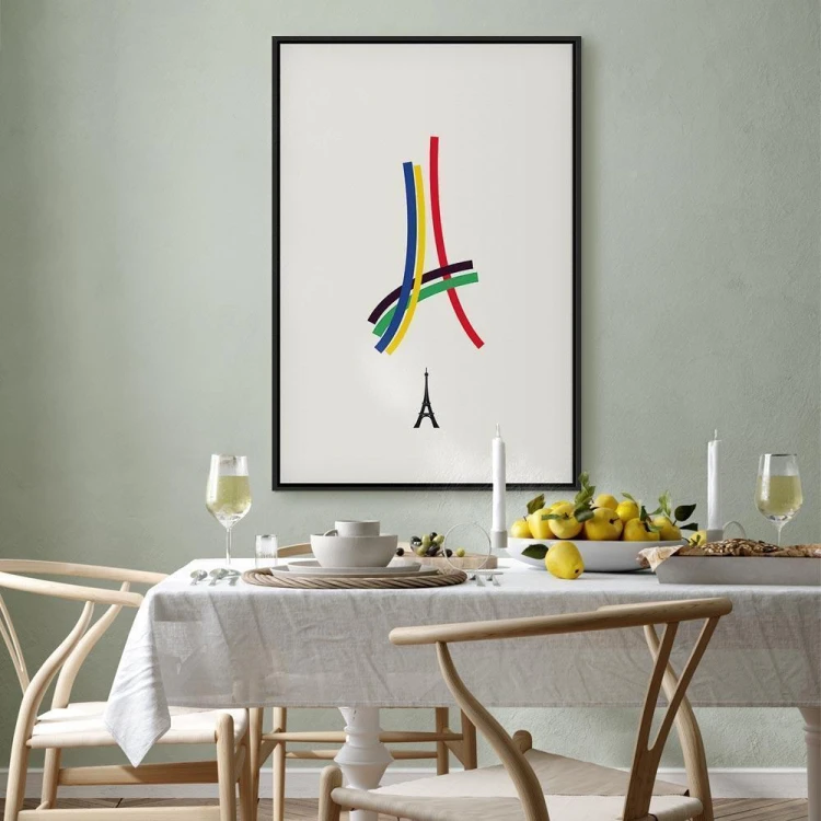 Obraz - Wieża Eiffla - grafika kolorowa - abstrakcja