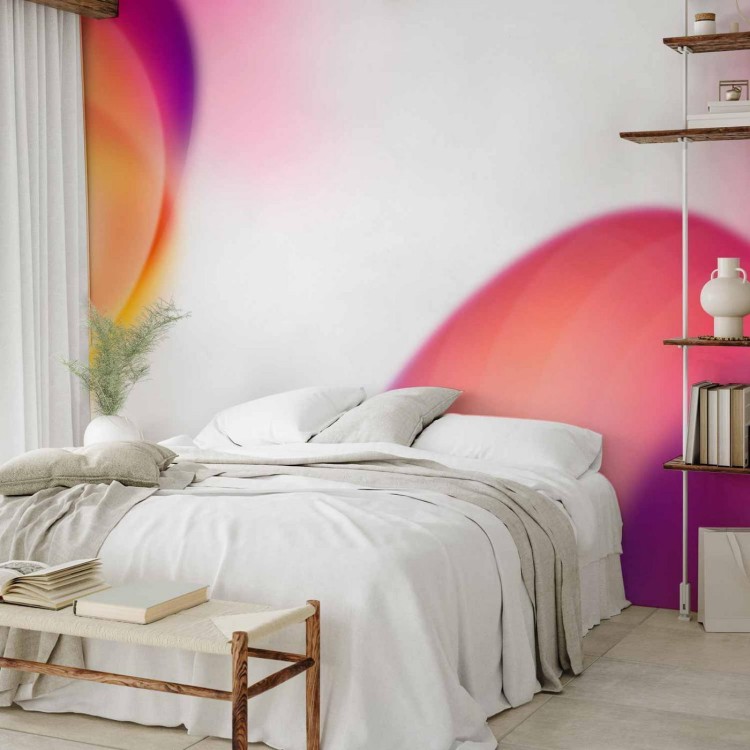 Fototapeta - Abstrakcja - kształty - soczysty żółty i fioletowo różowy