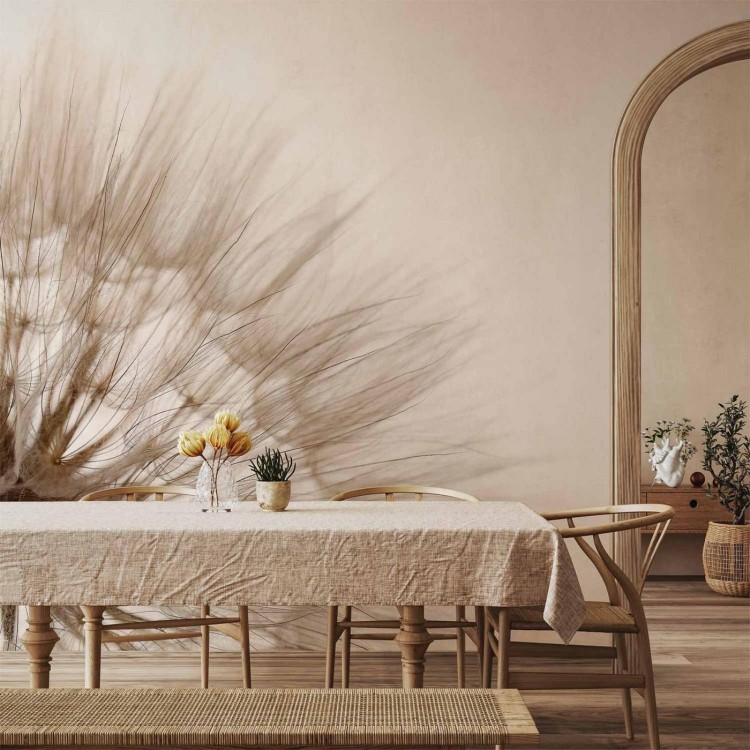 Fototapeta - Natura w przybliżeniu - motyw zbliżonego kwiatu dmuchawca w sepii