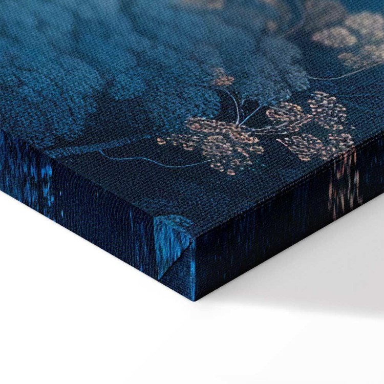 Obraz - Pejzaż z drzewami w ilustracyjnym stylu bajkowy niebieski las