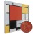 Obraz - Piet Mondrian – Kompozycja z czerwonym, żółtym, niebieskim i czarnym