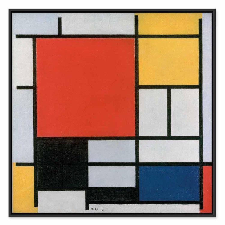 Obraz - Piet Mondrian – Kompozycja z czerwonym, żółtym, niebieskim i czarnym
