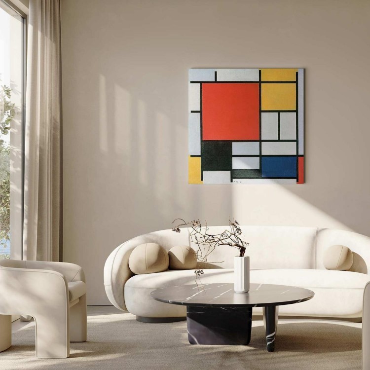 Obraz - Piet Mondrian – Kompozycja z czerwonym, żółtym, niebieskim i czarnym