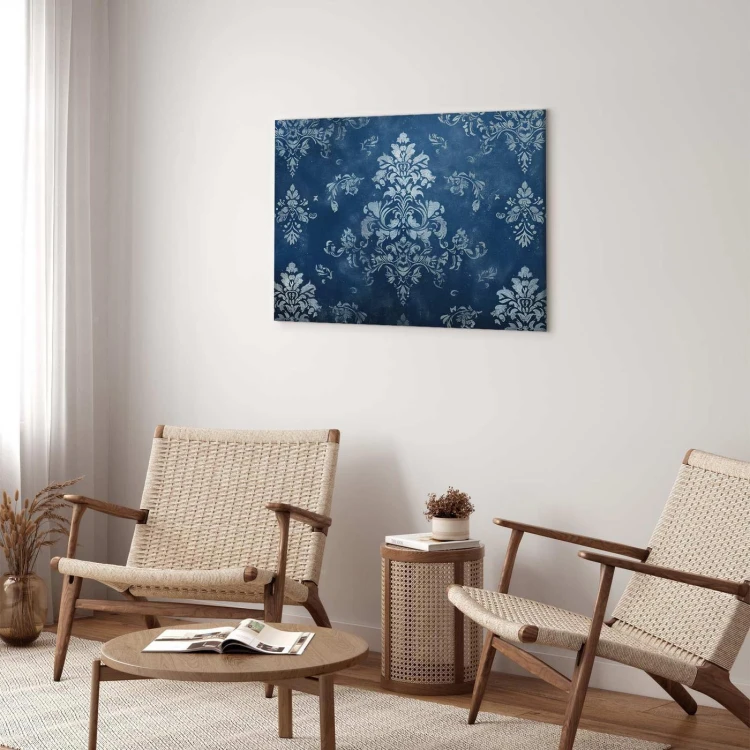 Obraz - Ornament retro dekoracyjny motyw w przetartych błękitach