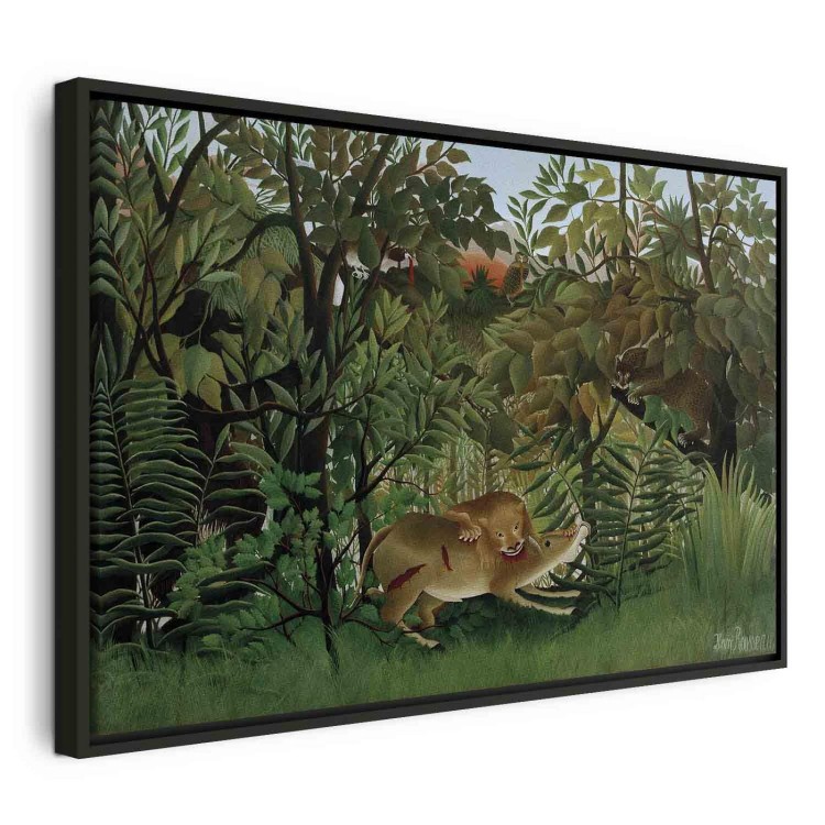 Obraz - Henri Rousseau – Le Lion ayant faim se jette sur l'Antilope