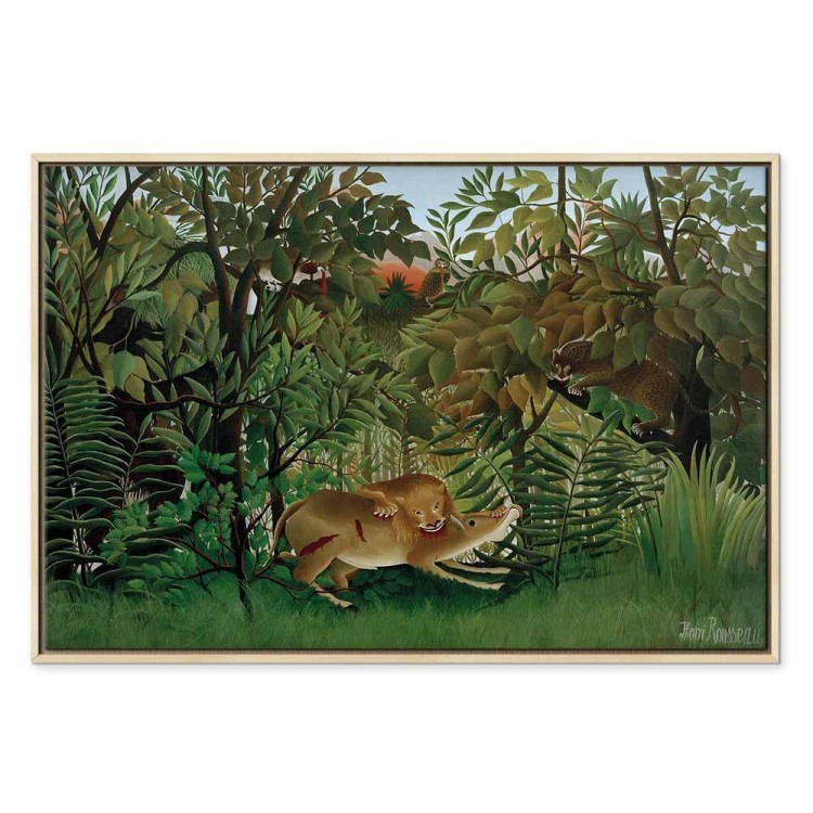 Obraz - Henri Rousseau – Le Lion ayant faim se jette sur l'Antilope