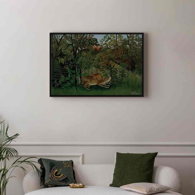 Obraz - Henri Rousseau – Le Lion ayant faim se jette sur l'Antilope