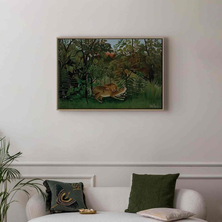 Obraz - Henri Rousseau – Le Lion ayant faim se jette sur l'Antilope