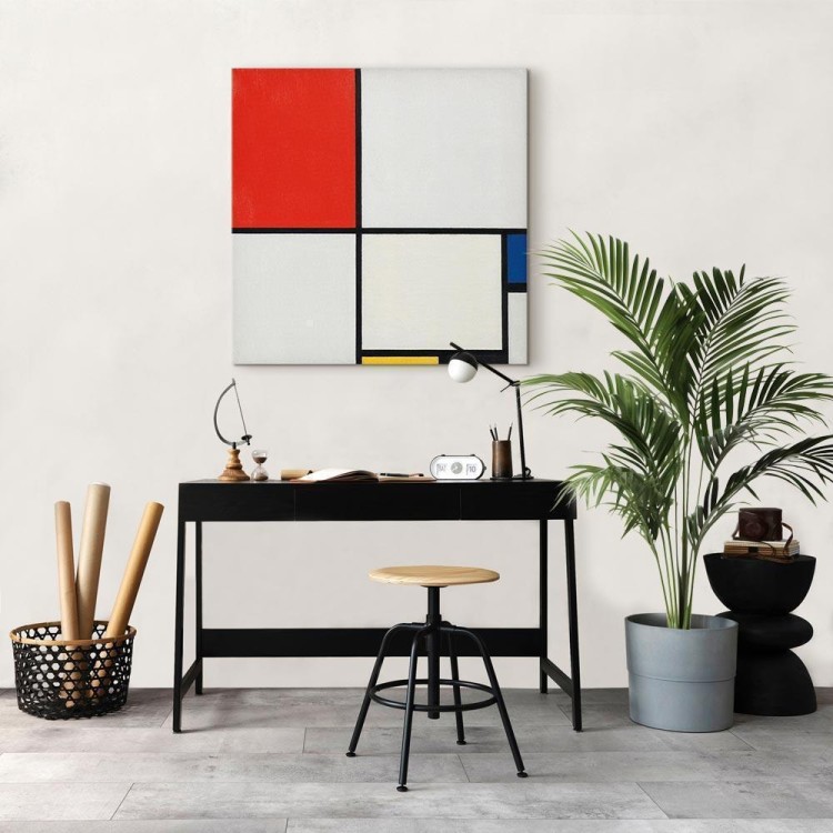 Obraz - Piet Mondrian – Kompozycja nr III z czerwonym, niebieskim, żółtym i czarnym
