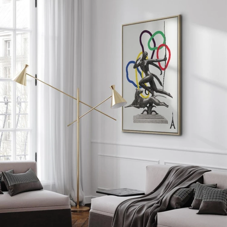 Obraz - Kobieta z psem - ilustracja