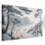Obraz - Górzyste wybrzeże z drzewami i skałami w lekkich pastelowych błękitach