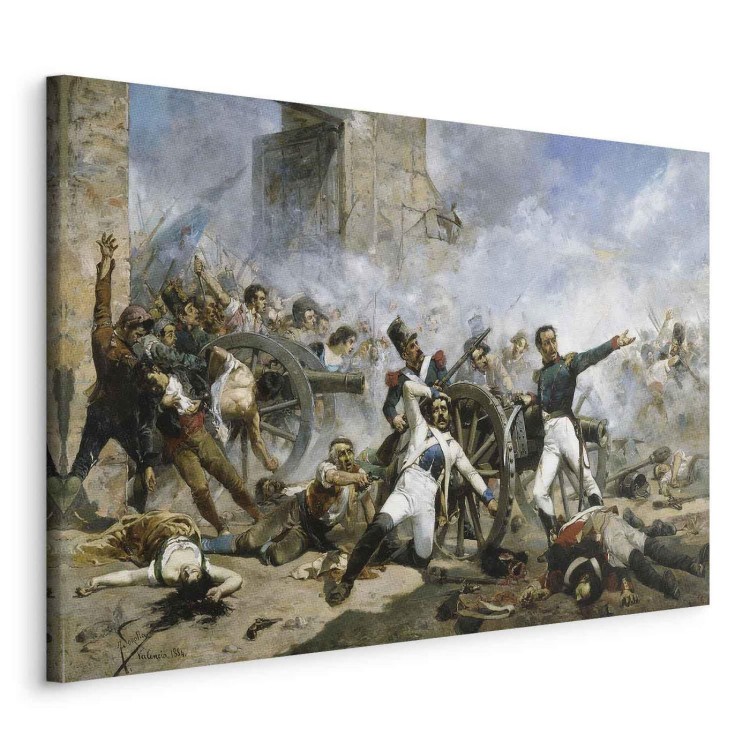 Obraz - Joaquín Sorolla y Bastida – Śmierć Pedro Velarde y Santillána podczas obrony koszar artyleryjskich Monteleon