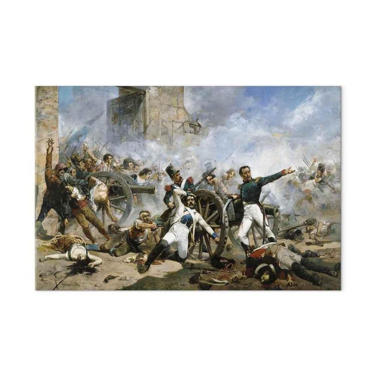 Obraz - Joaquín Sorolla y Bastida – Śmierć Pedro Velarde y Santillána podczas obrony koszar artyleryjskich Monteleon