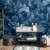 Fototapeta - Ornamenty abstrakcyjne ciemnoniebieskie wiktoriańskie liście