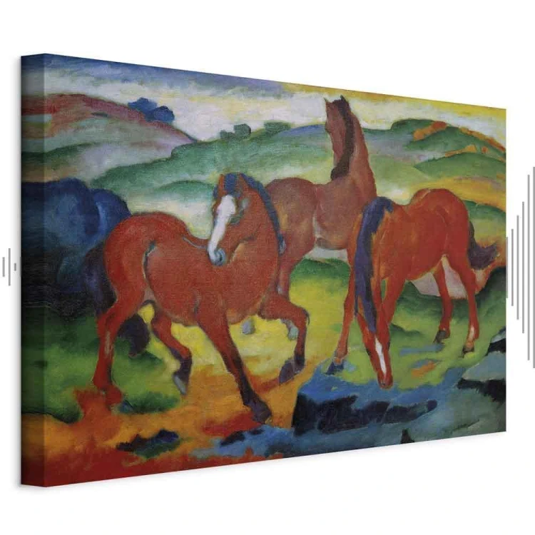 Obraz - Franz Marc – Czerwone konie (Pasące się Konie IV)