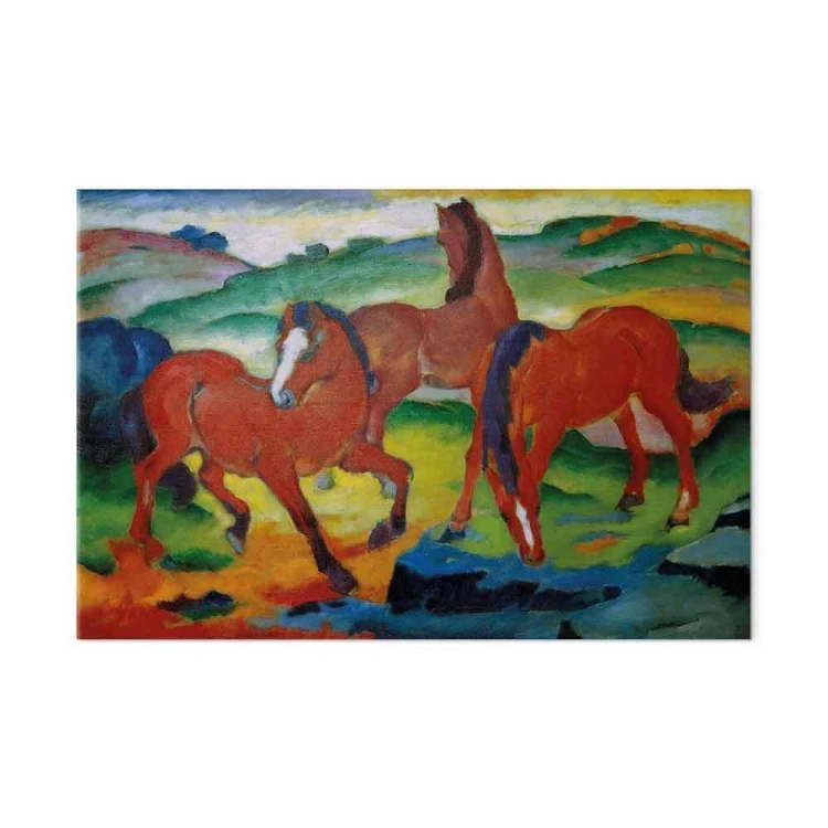 Obraz - Franz Marc – Czerwone konie (Pasące się Konie IV)