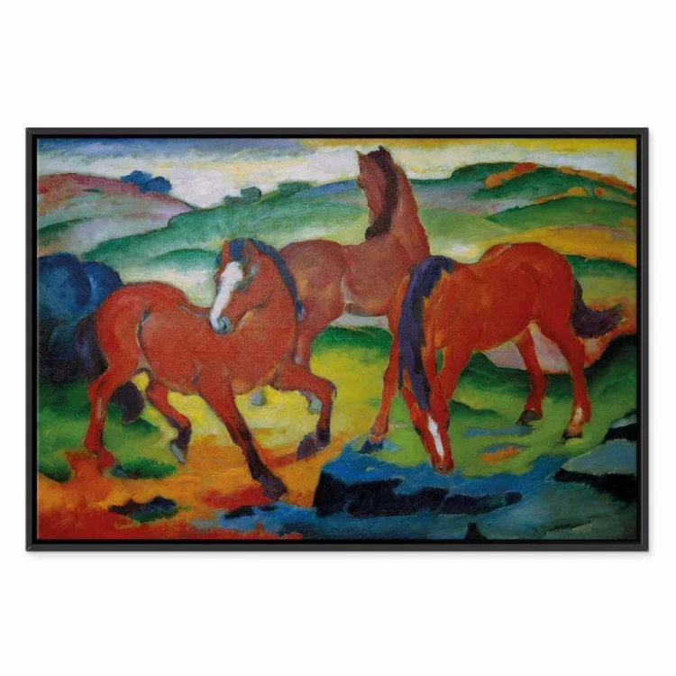 Obraz - Franz Marc – Czerwone konie (Pasące się Konie IV)