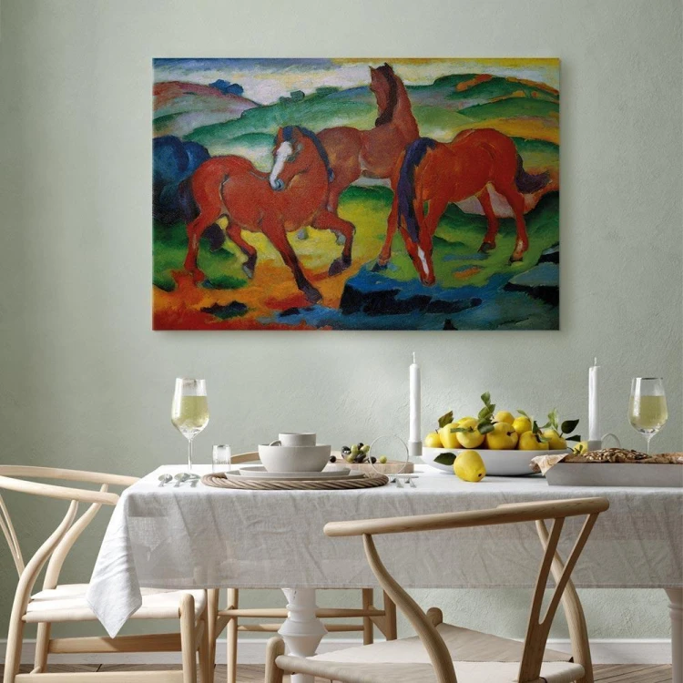 Obraz - Franz Marc – Czerwone konie (Pasące się Konie IV)