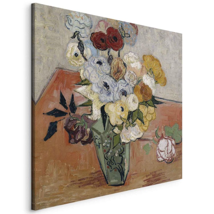 Obraz - Vincent Van Gogh – Martwa natura z japońskim wazonem, różami i zawilcami