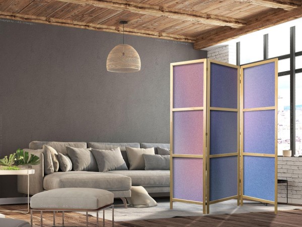 Parawan japoński - Tęczowy gradient - delikatny wielokolorowy gradient przypominający mgłę