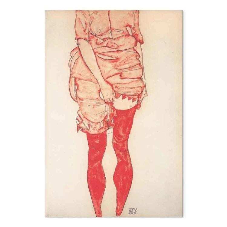 Obraz - Egon Schiele – Stojąca kobieta w czerwieni