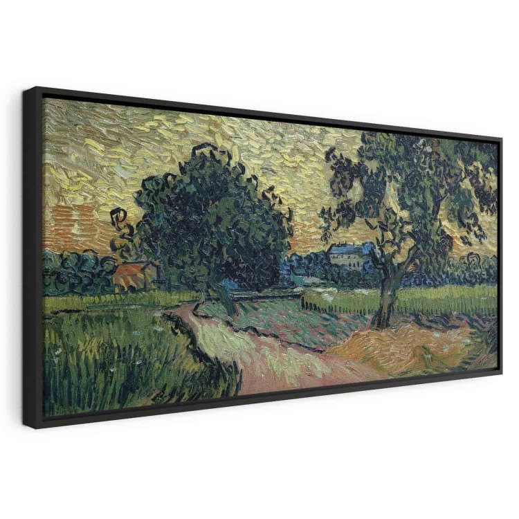 Obraz - Vincent Van Gogh – Krajobraz z zamkiem Auvers o zachodzie słońca