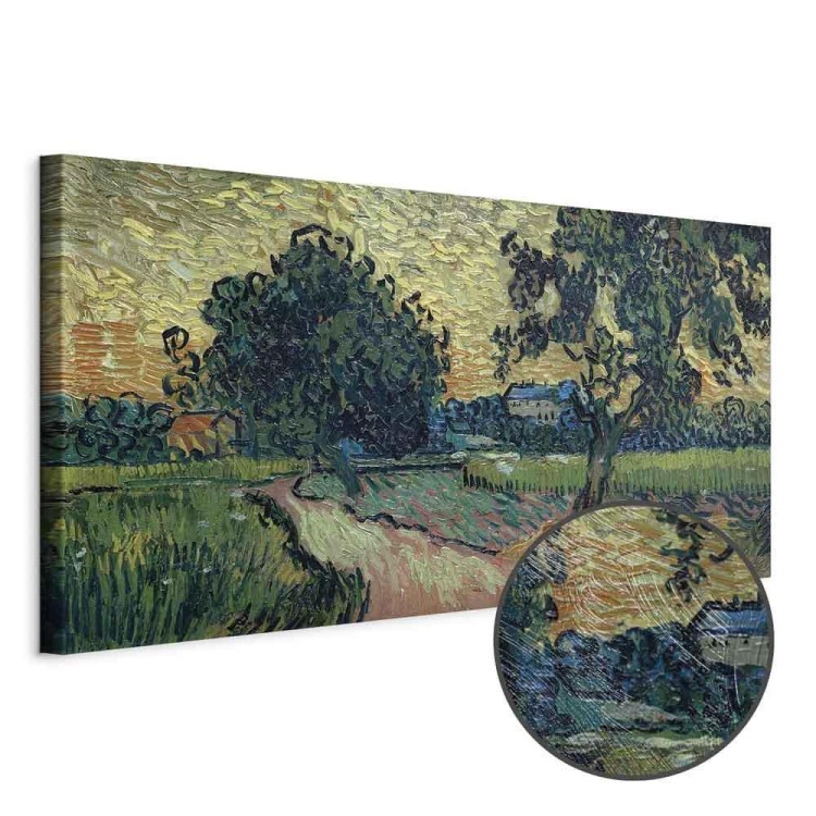 Obraz - Vincent Van Gogh – Krajobraz z zamkiem Auvers o zachodzie słońca