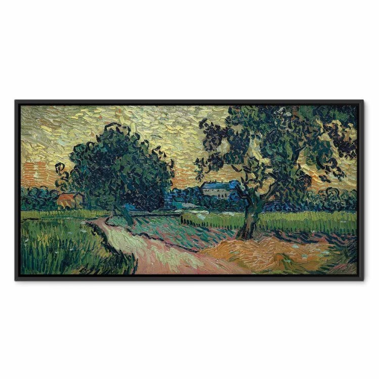 Obraz - Vincent Van Gogh – Krajobraz z zamkiem Auvers o zachodzie słońca