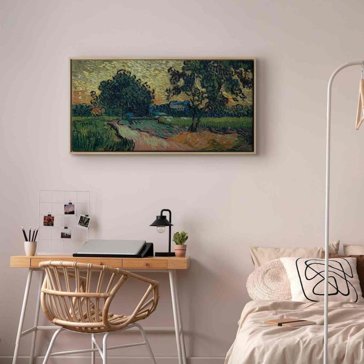 Obraz - Vincent Van Gogh – Krajobraz z zamkiem Auvers o zachodzie słońca