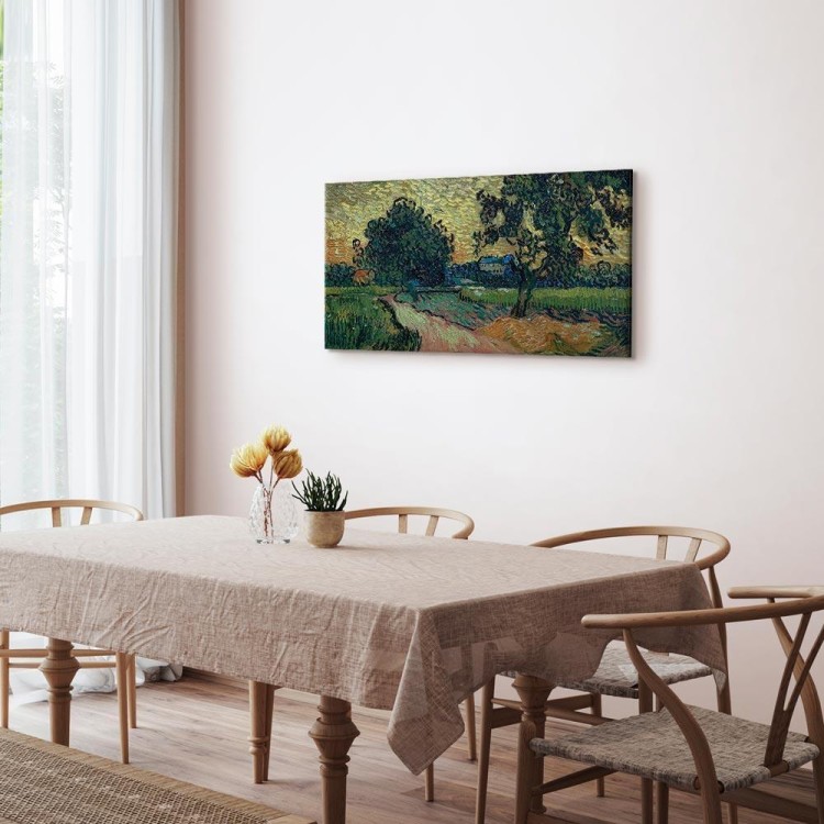 Obraz - Vincent Van Gogh – Krajobraz z zamkiem Auvers o zachodzie słońca