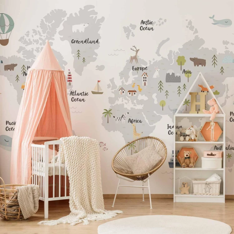 Fototapeta - Minimalistyczna Mapa do pokoju dziecięcego