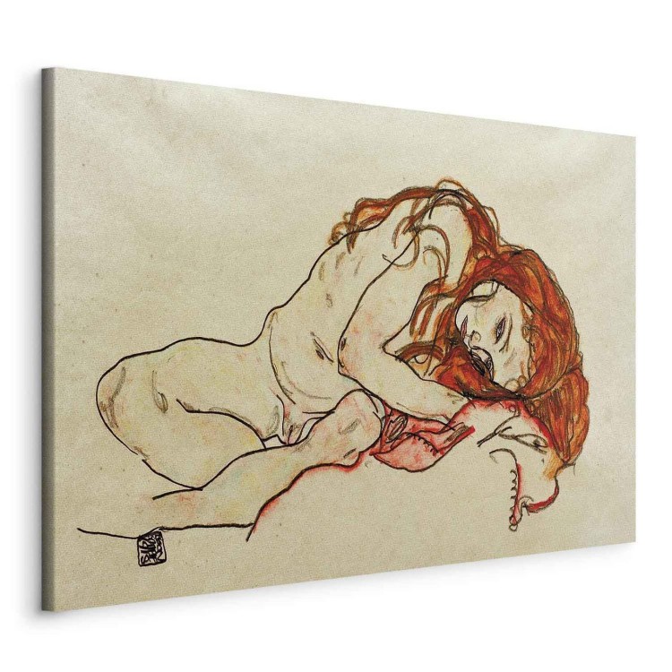 Obraz - Egon Schiele – Przykucnięta dziewczyna z pochyloną głową